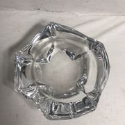 Former grand model Daum crystal ashtray signed France vintage