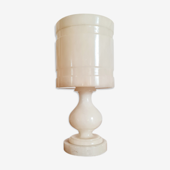 Old alabaster lamp cream color