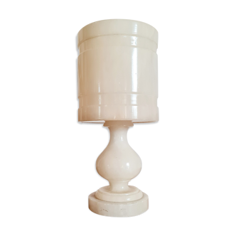 Old alabaster lamp cream color