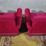 Pair of velvet armchairs