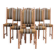 Danish Mid-Century Oak Upholstered Dining Chairs (6)