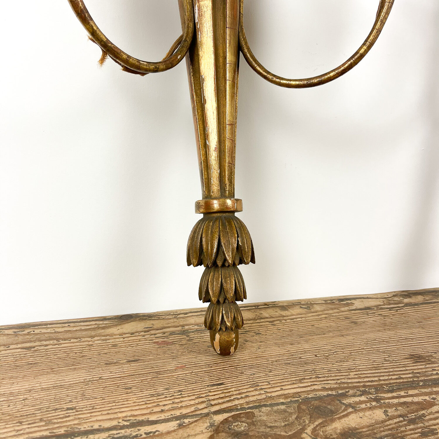 French antique louis XVI style giltwood wall sconces