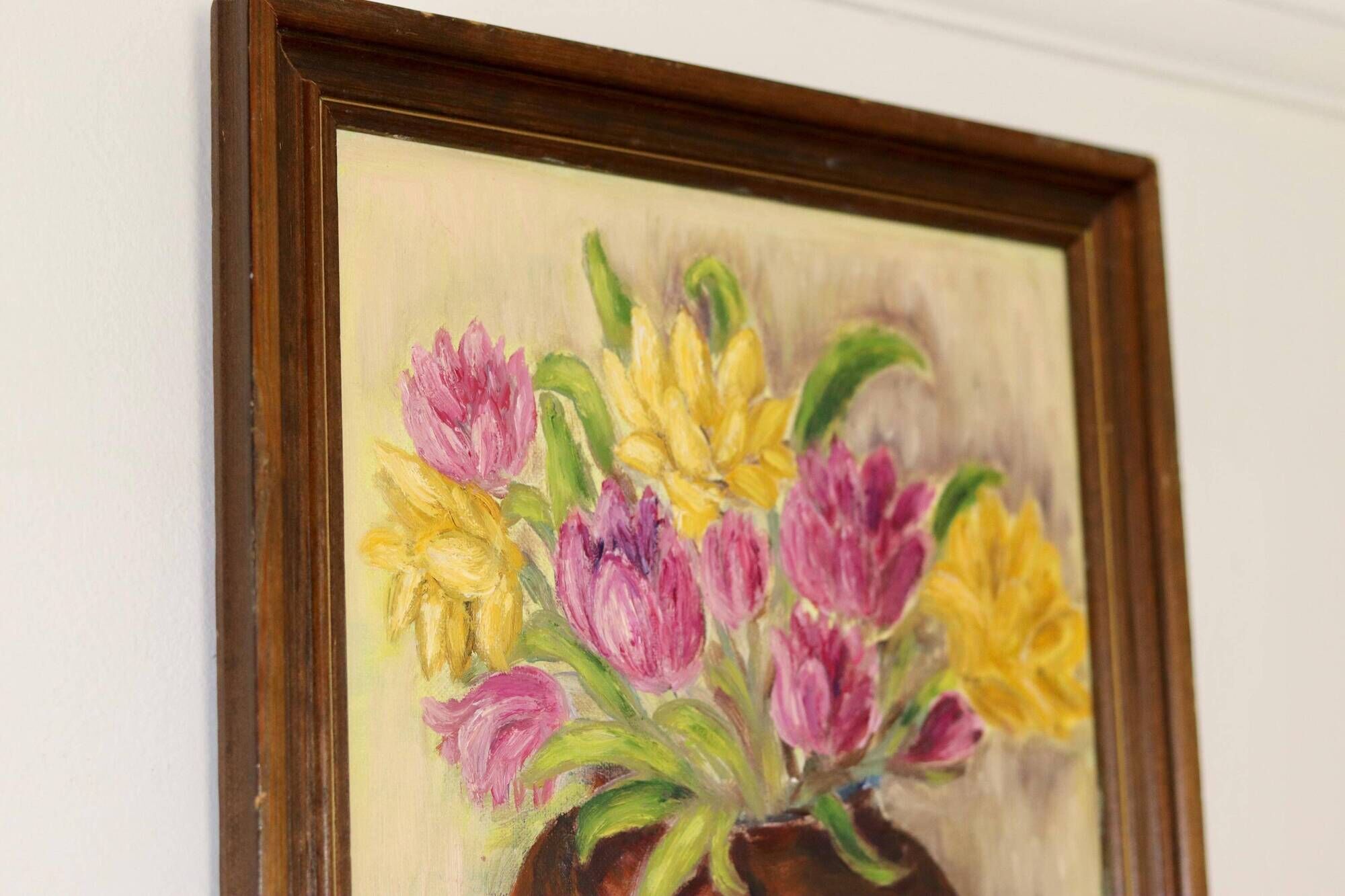 Original Swedish Mid-Century Oil on Panel " Still Life" by Solveig Dahlberg - Vintage & Framed