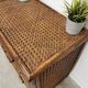 Commode vintage en rotin et cannage