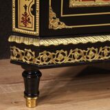 French corner cabinet in Boulle style with marble top