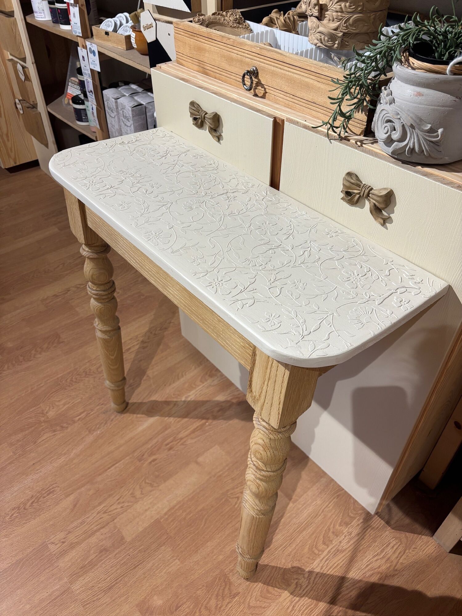 Console en chêne relookée
