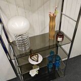 Chrome and smoked glass shelf