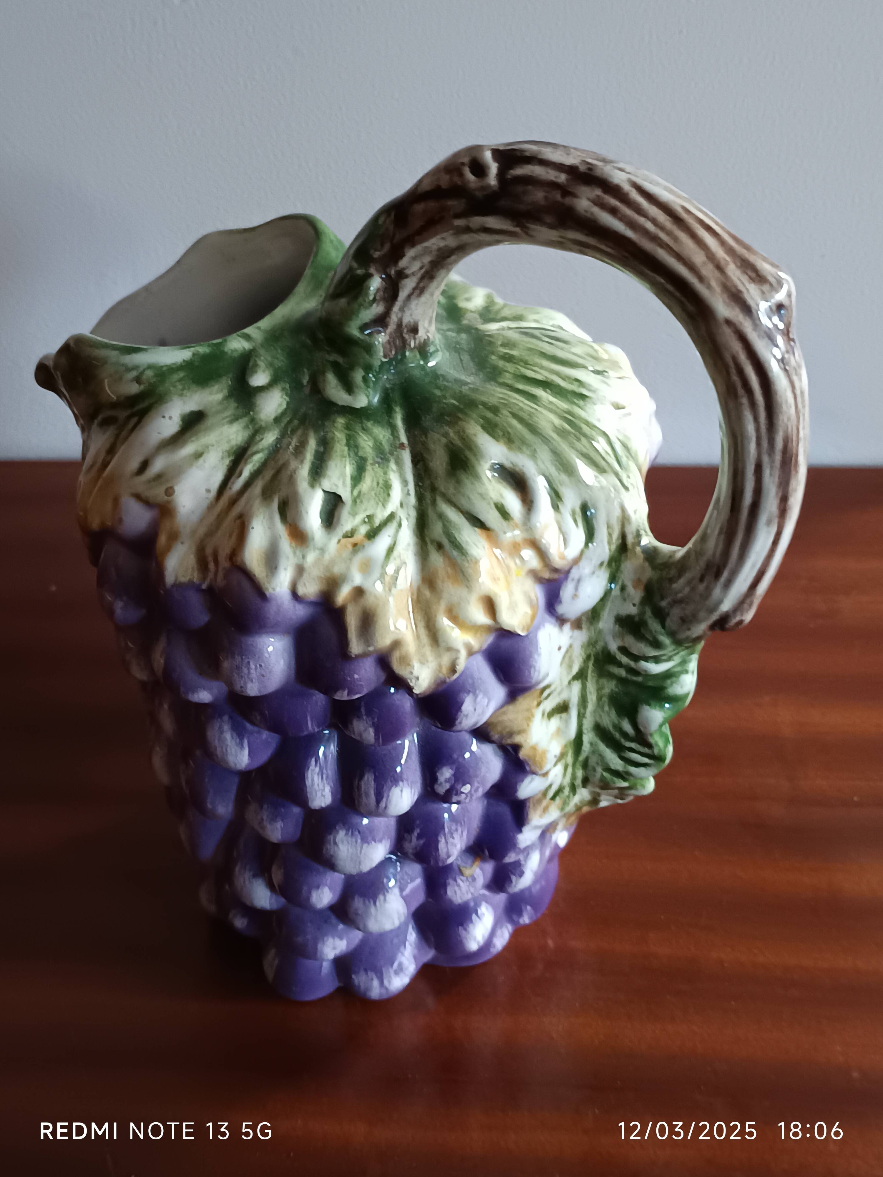 Antique grape-shaped slip pitcher