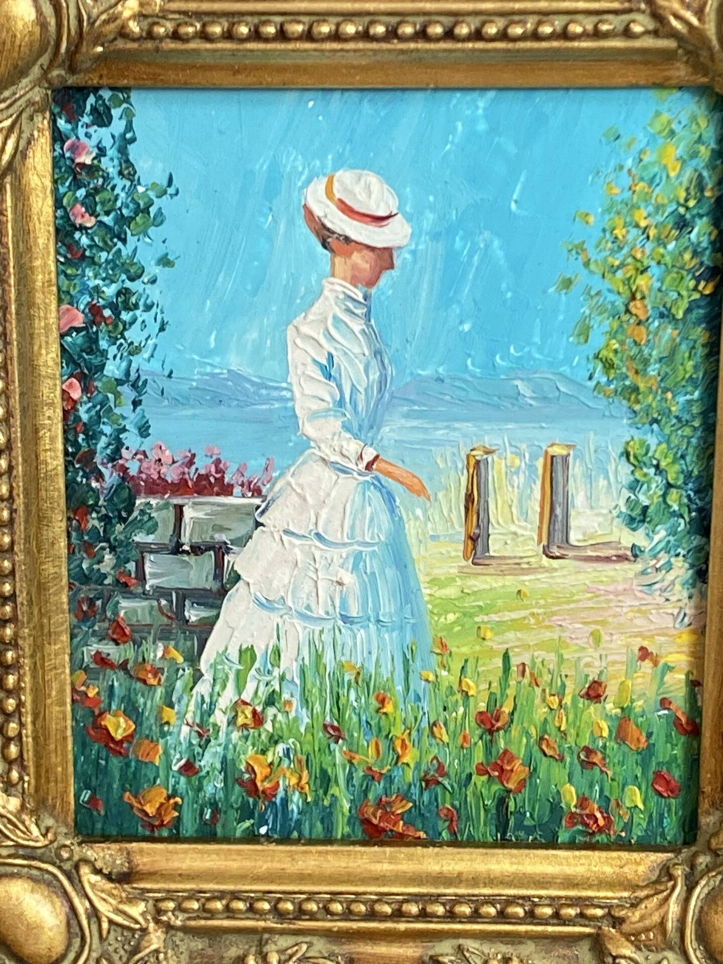 Painting on isorel, wooden frame