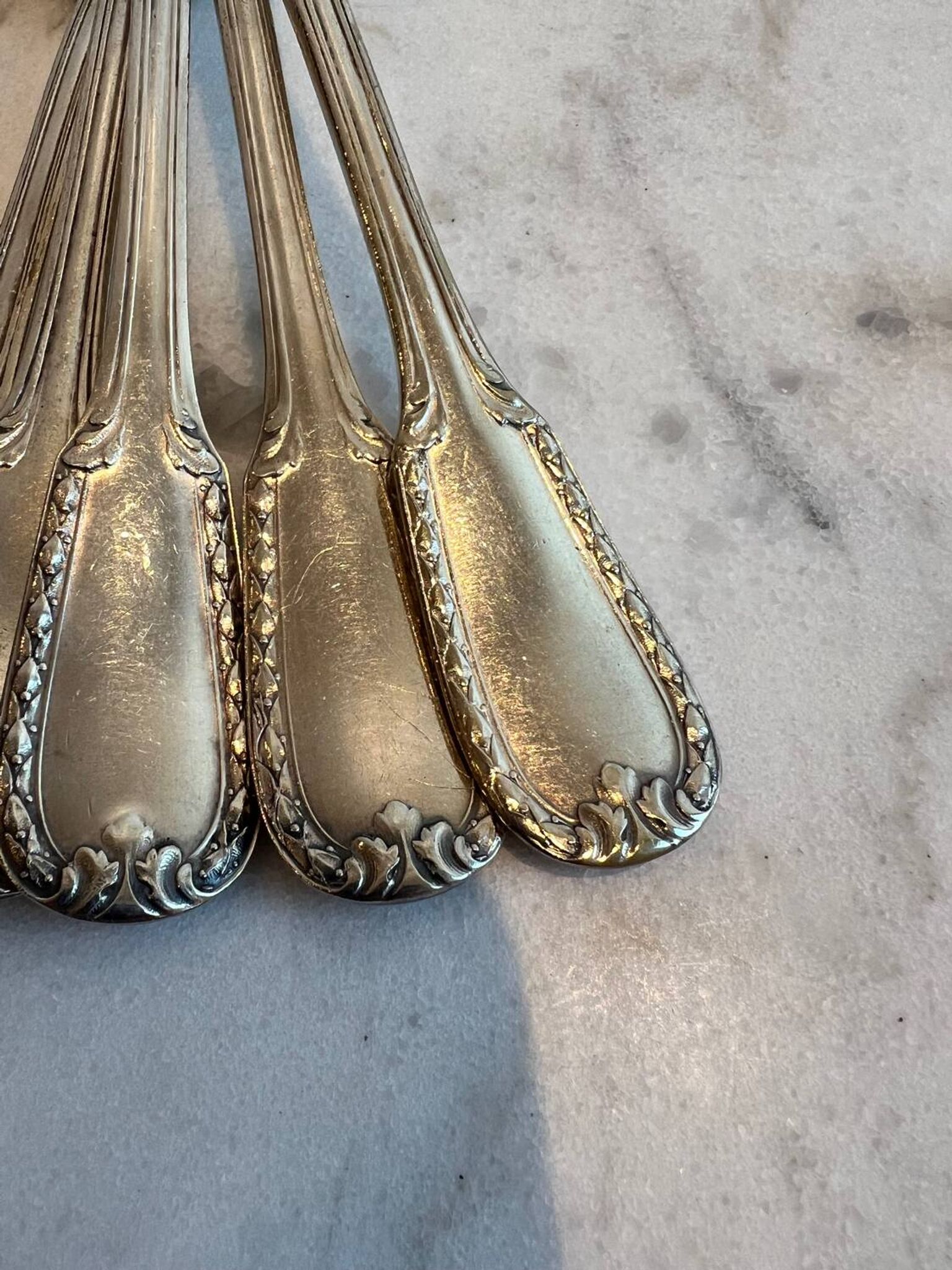 Lot de cinq cuillères en argent Bonlanger