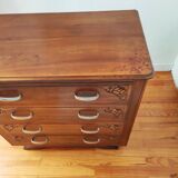 Art Deco chest of drawers in solid walnut