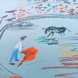 Pen drawing of bullfight