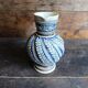 Vintage German Westerwald stoneware jug with cobalt blue floral relief