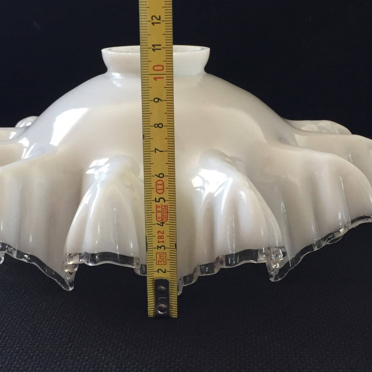 Old vintage white opaque glass ceiling light