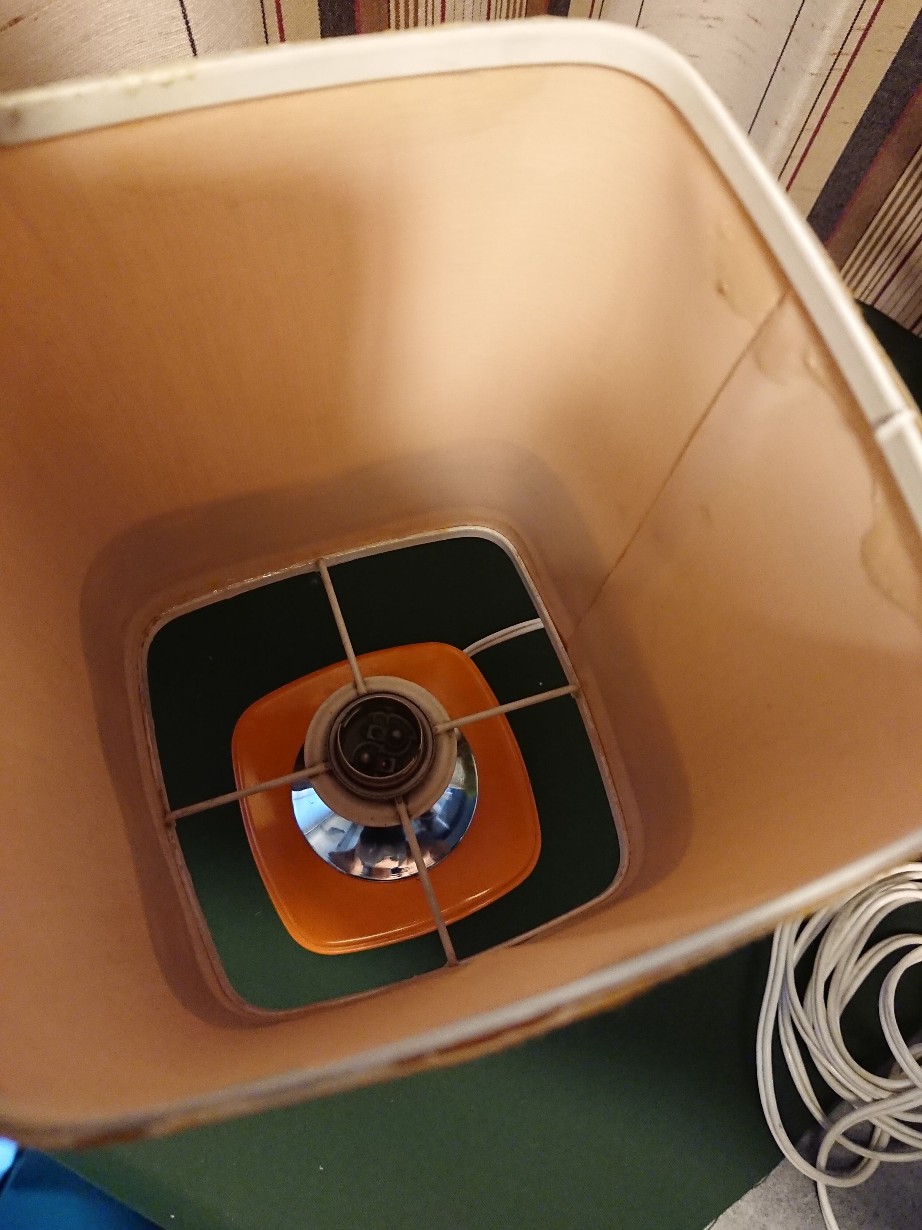 Orange bedside lamp year 70