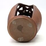 Impressive ceramic candlestick lantern, 1970s stoneware.