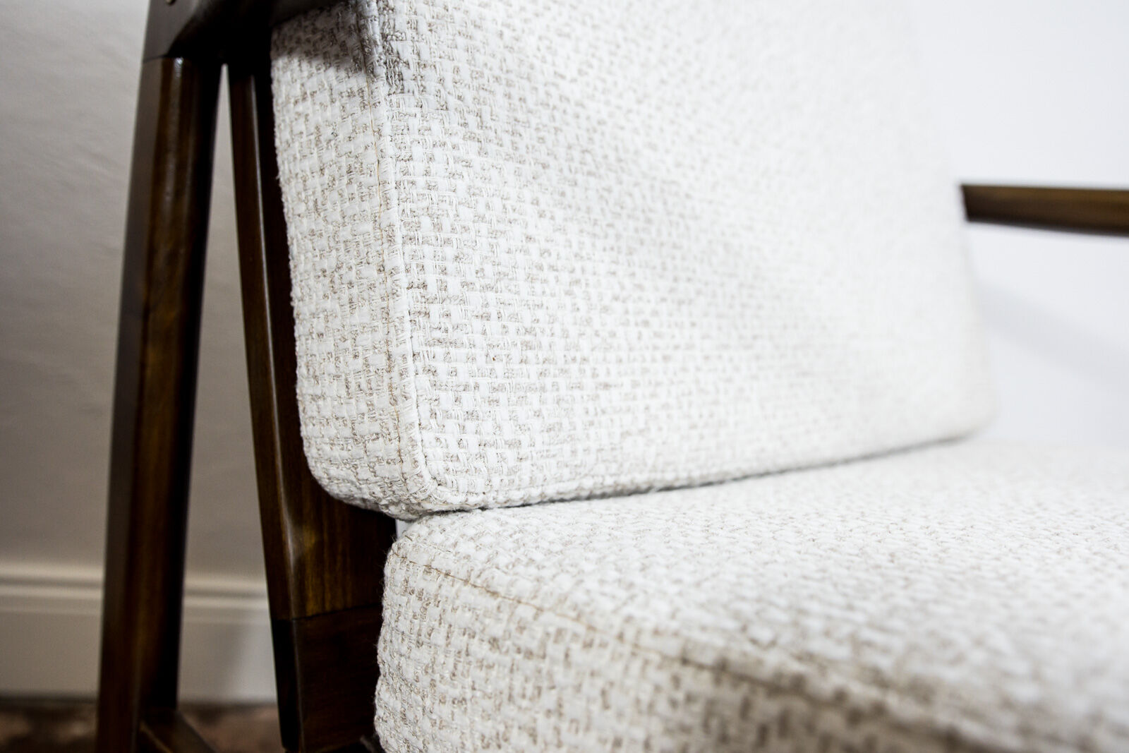 Pair of Restored White Grey B-7522 armchairs by Zenon Bączyk, 1960’s