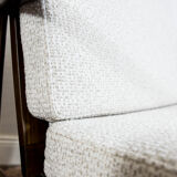 Pair of Restored White Grey B-7522 armchairs by Zenon Bączyk, 1960’s