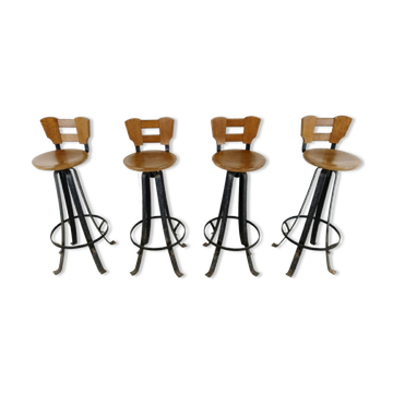4 high stools in 1970s brutalist style