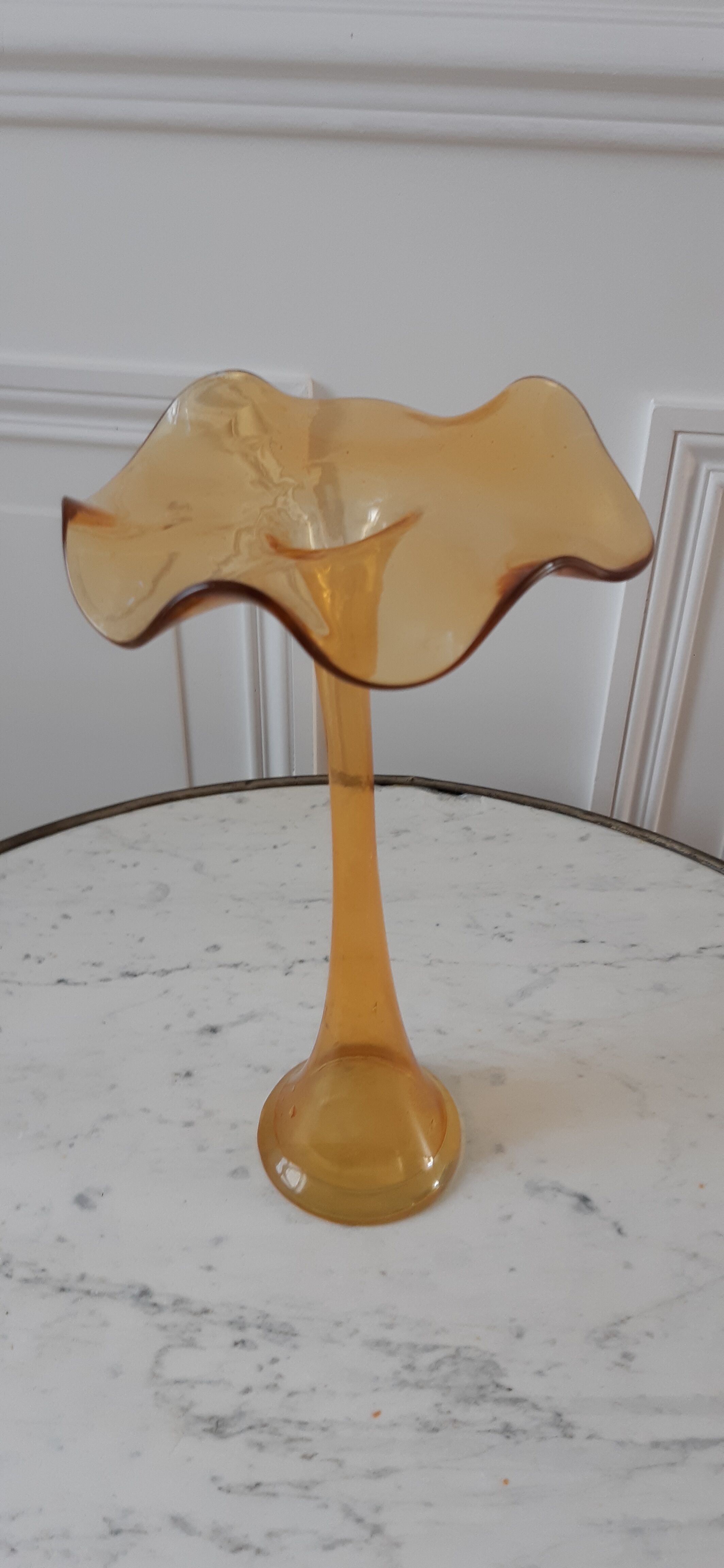 Blown glass vase soliflore corolla years 60-70