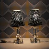 Pair of 50s table lamps in glass