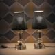 Pair of 50s table lamps in glass