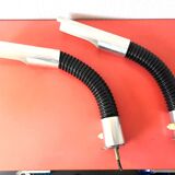 Pair of flexible hose bed lamp design 70s