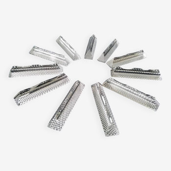 Box of 11 lead crystal knife holders Diamond tip decor