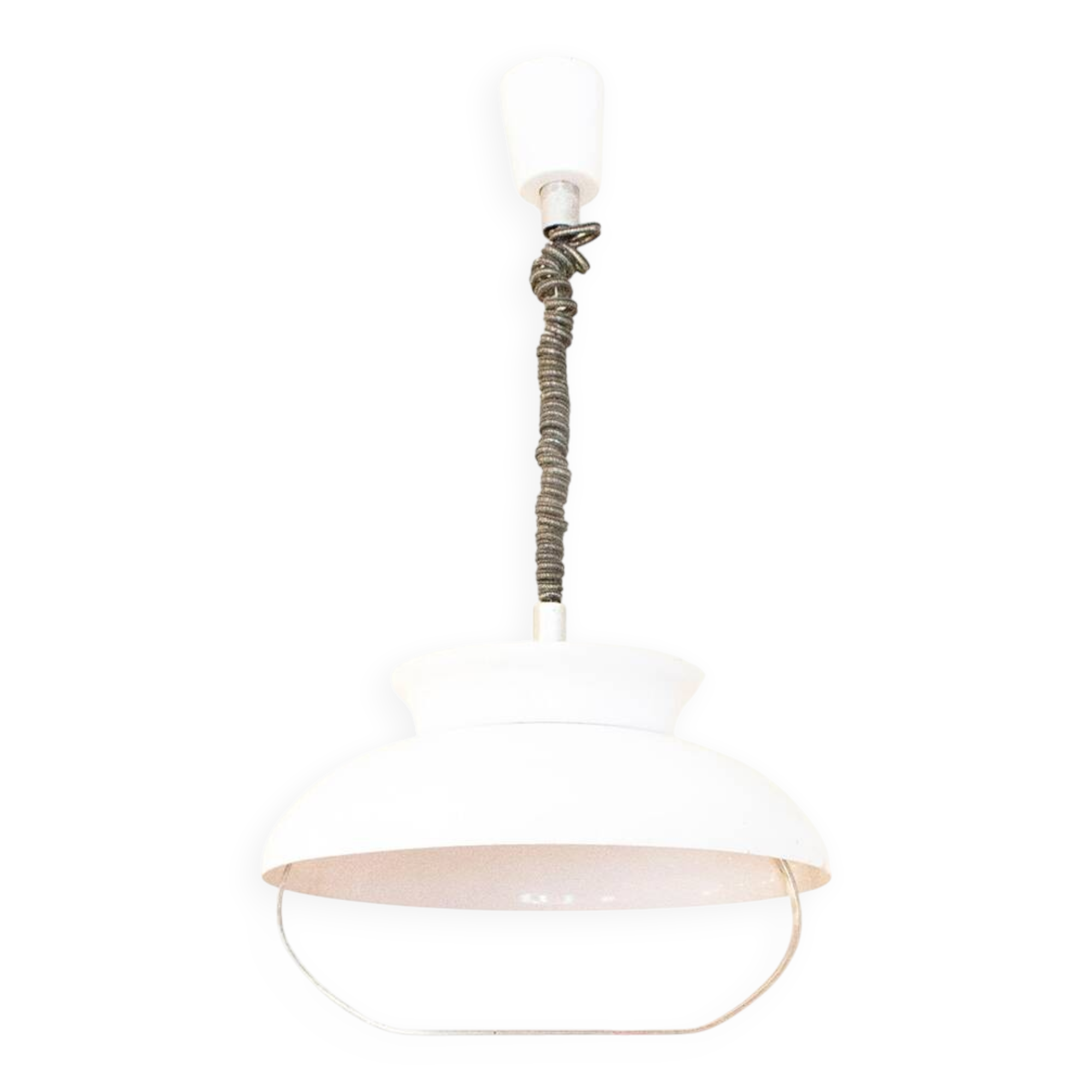 White Space Age Italian Pendant Lamp, 1970s