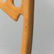 Set of 6 leather and wood chairs from the 1960s, vintage modernist
