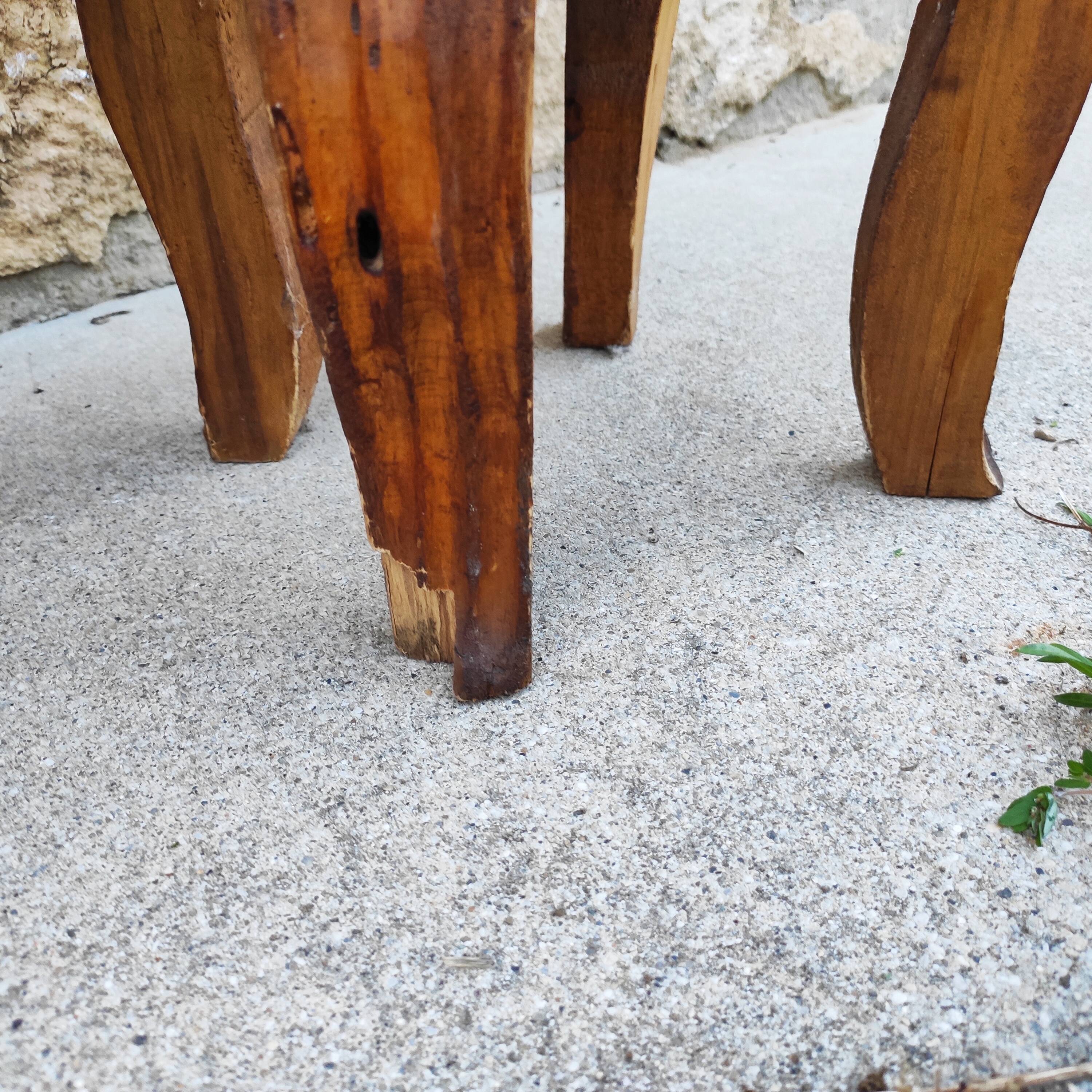 Pair of antique brutalist planters, Savoyard folk art
