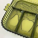 Vintage 1960s American Appetizer Tray Indiana Glass Compartmented Glass