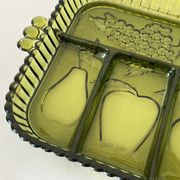 Vintage 1960s American Appetizer Tray Indiana Glass Compartmented Glass