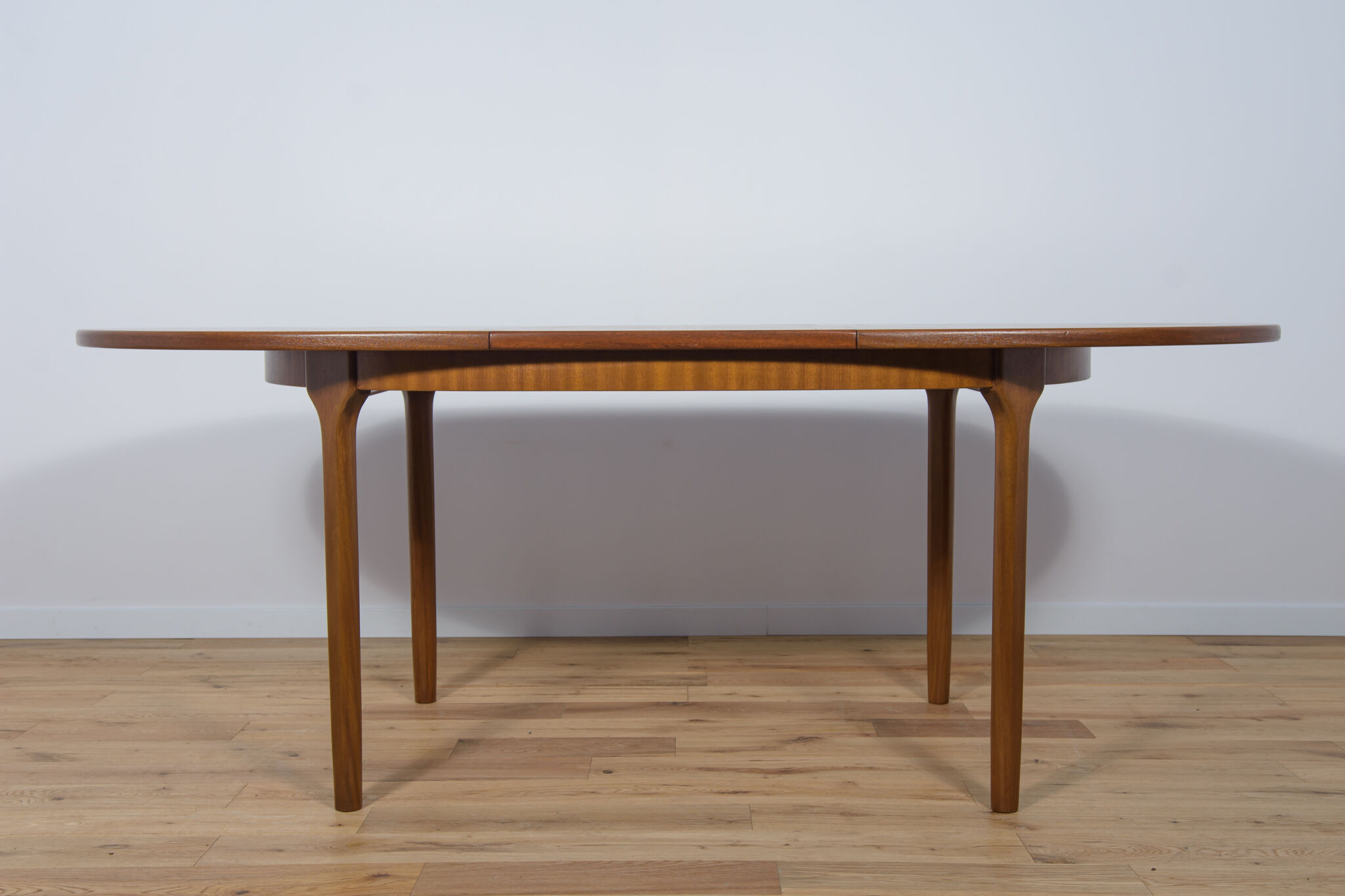 Mid century oval teak extendable dining table from mcintosh, 1960s