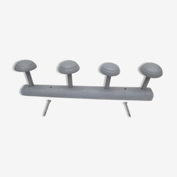 Old coat rack 4 heads in wood color old light gray