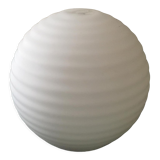 Spherical globe in white opal striated patterns