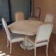 Octagonal table 140 cream ivory marble