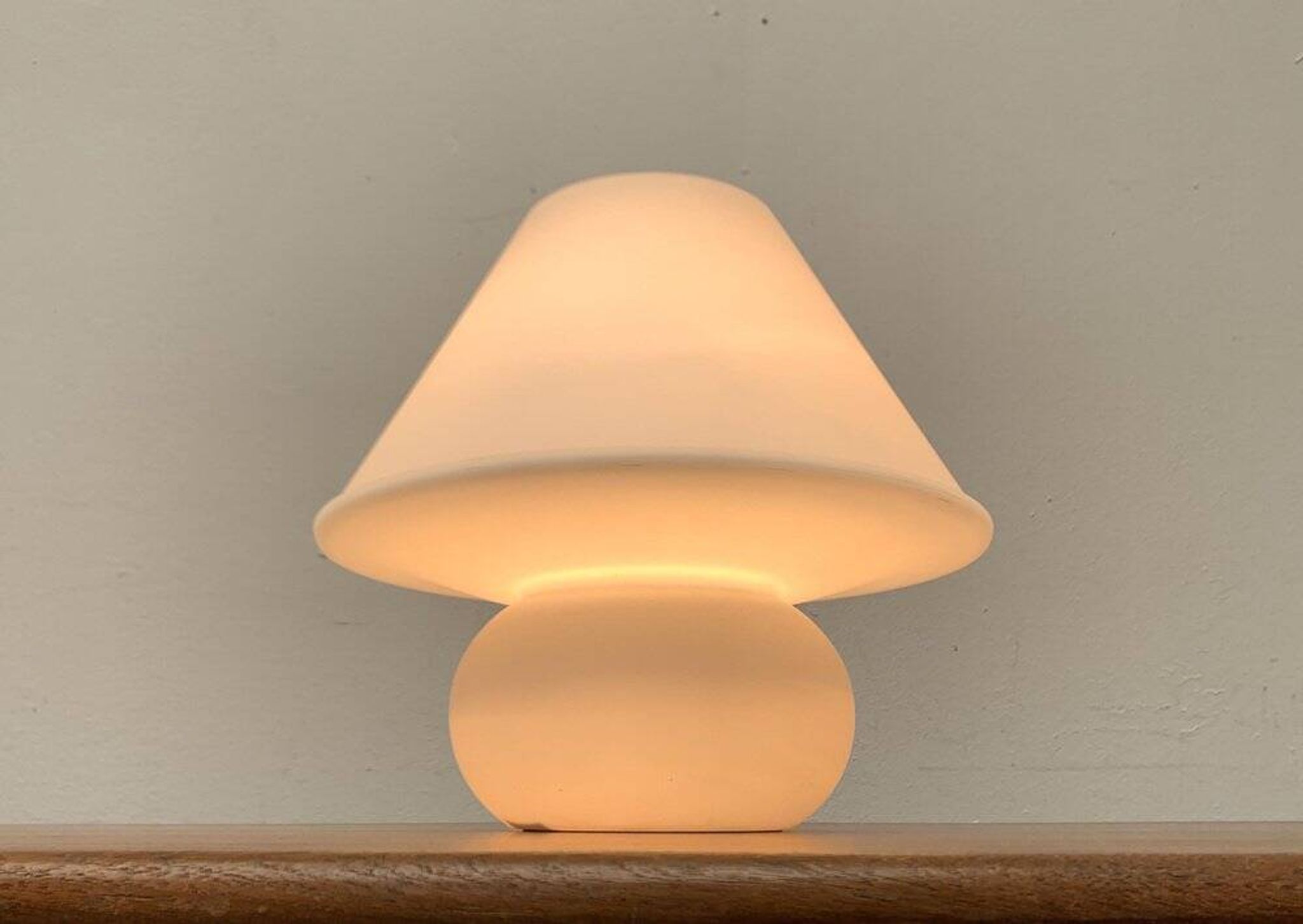 1970s vintage space-style German glass table lamp by Limburg.