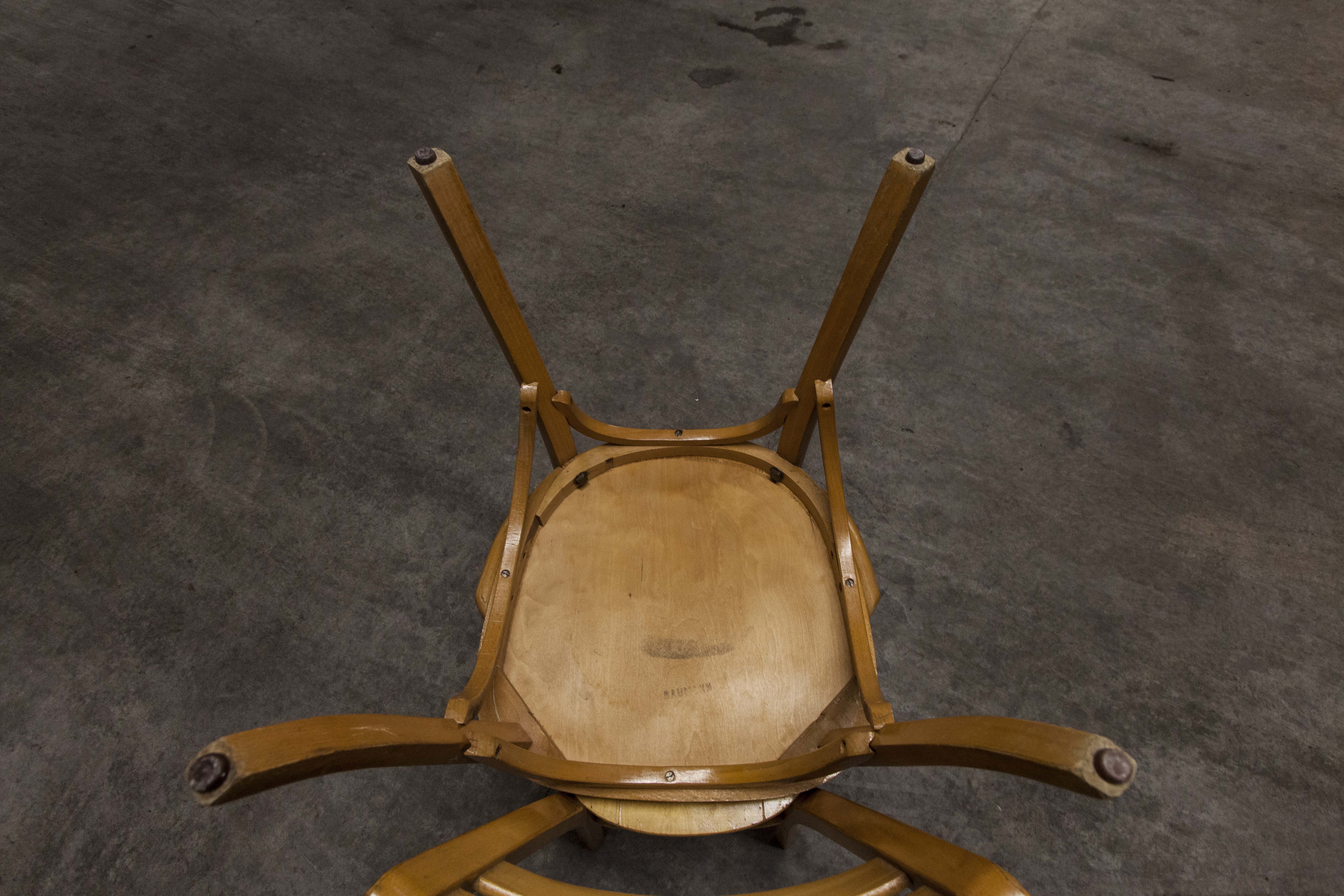 Signed Baumann desk armchair light wood