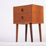 Bedside Table with 2 Drawers in Teak, Denmark, 1960s