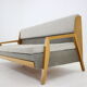 1970s oak 3-seater sofa/bed, czechoslovakia