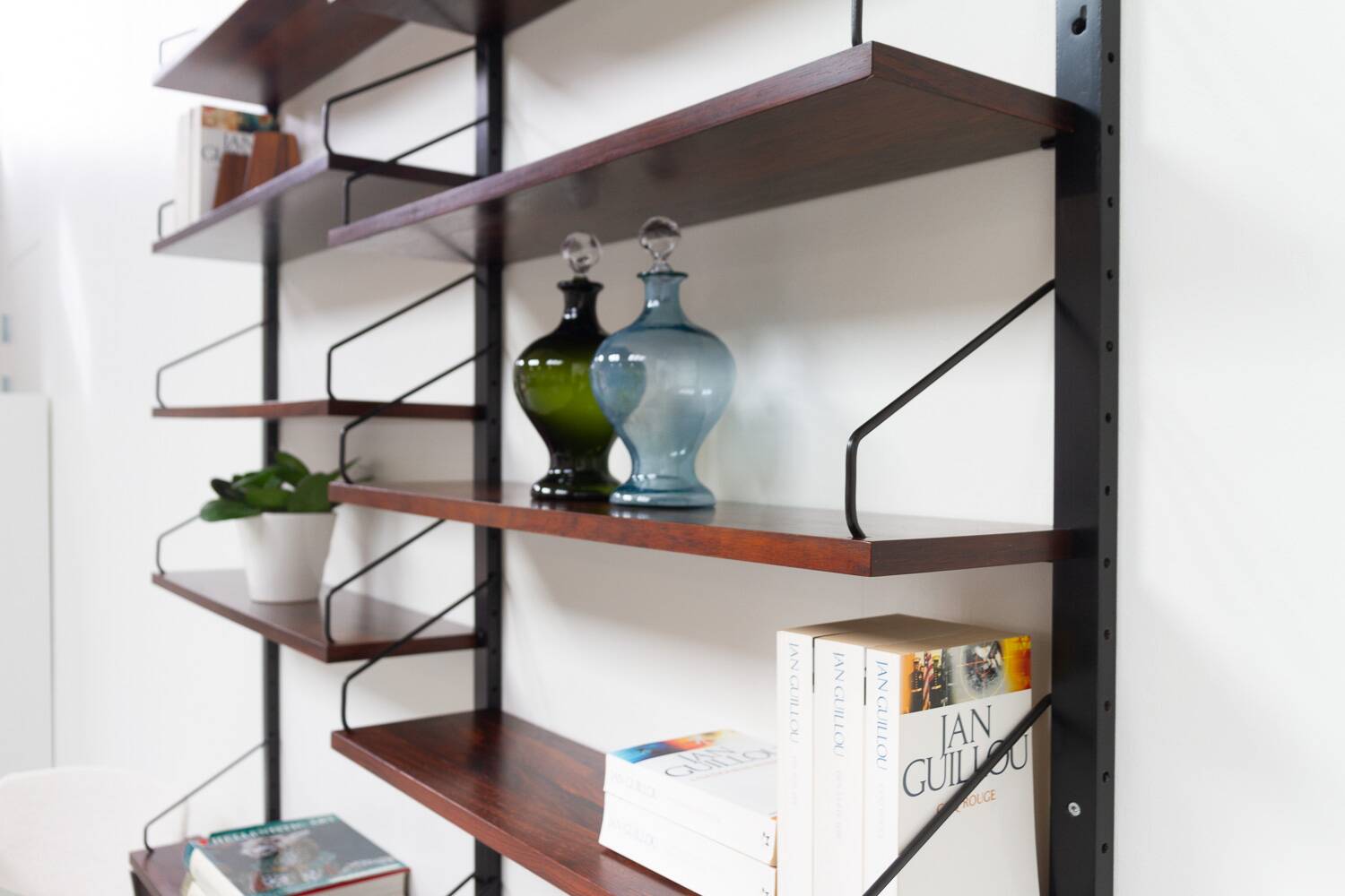 Danish Art Deco Blue and Green Glass Decanters, 1930s, Set of 2