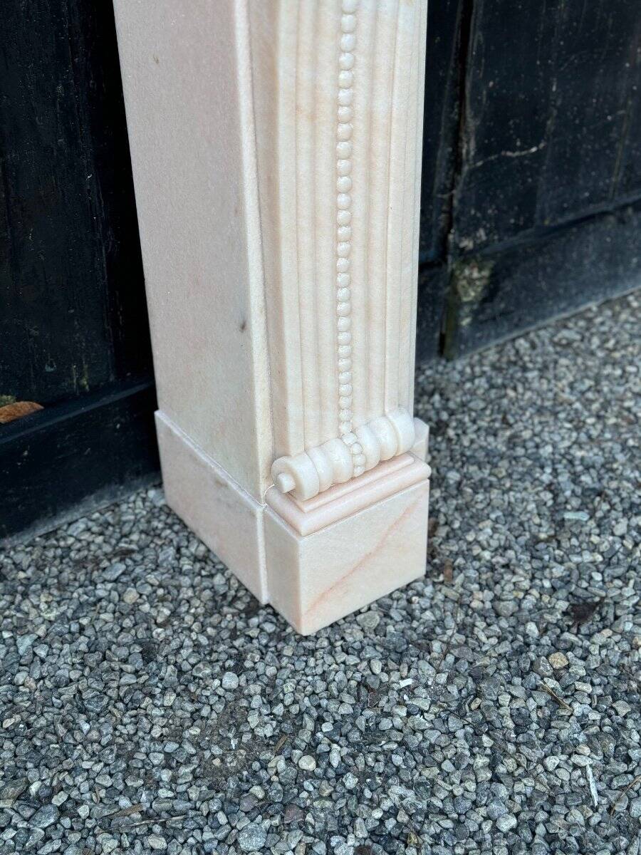 Louis XVI Style Fireplace in Pink Marble Circa 1980