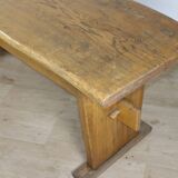 Brutalist solid wood dining table - 1950s/60s