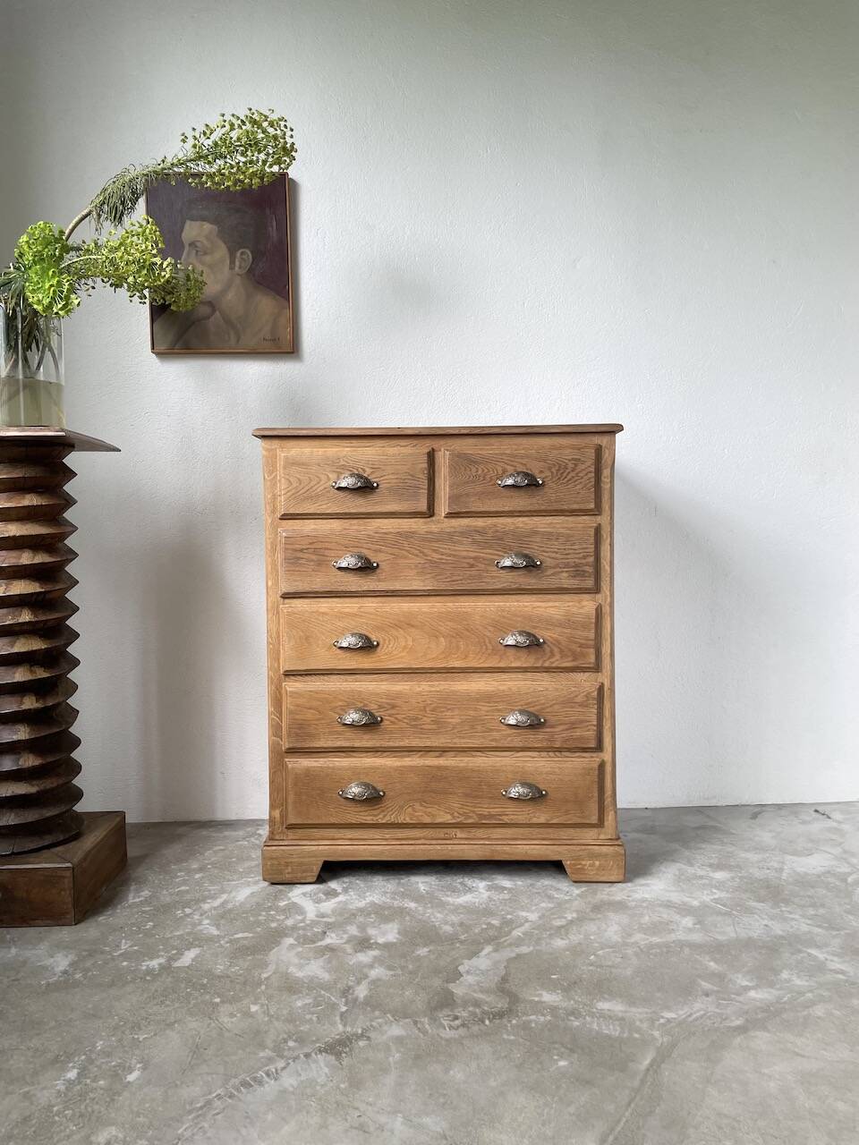 1950 oak chiffonier chest of drawers