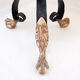 Tripod gueridon in wrought iron with brass decorations and alabaster top - 1950s