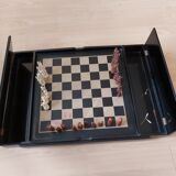 Chess game of the years with black lacquer and ivory board