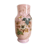 Vase rose opalin période napoléon iii
