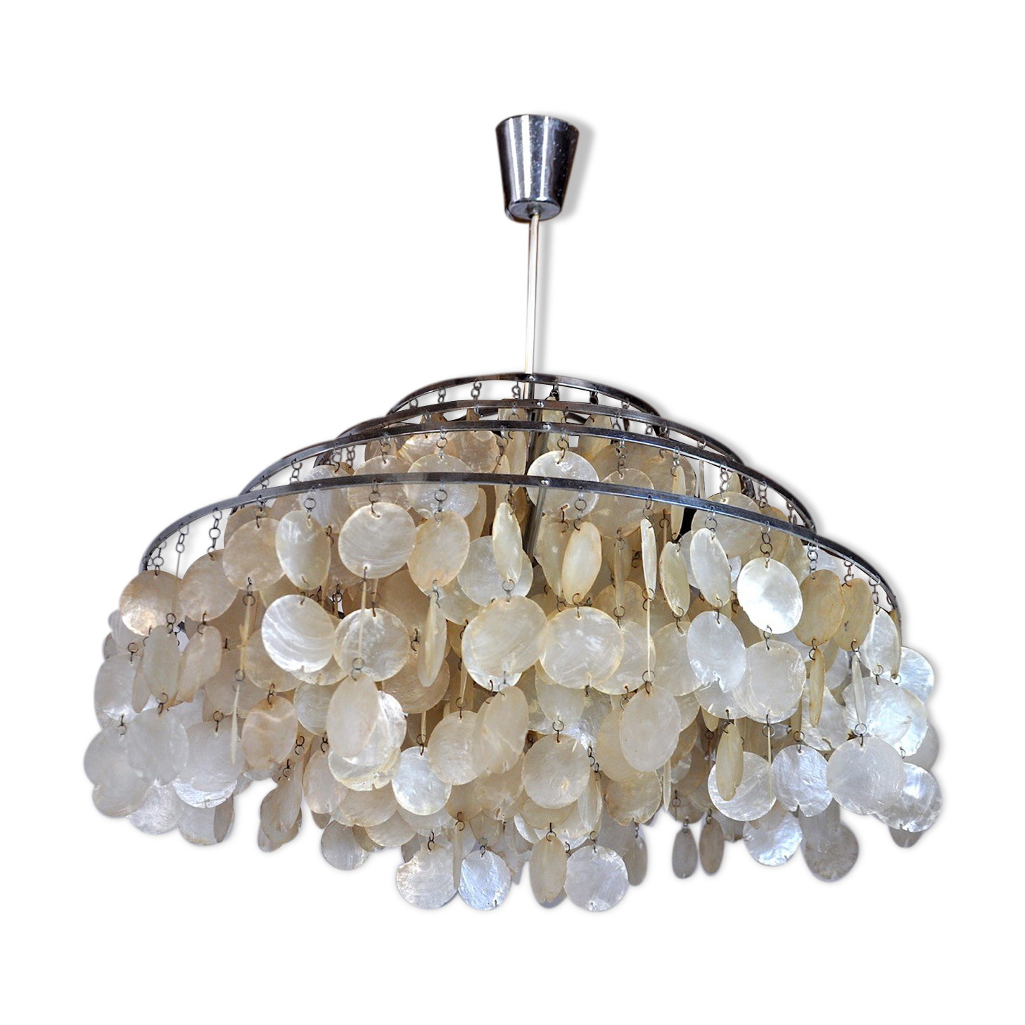 Mother-of-pearl chandelier, 4 levels, 1980, France