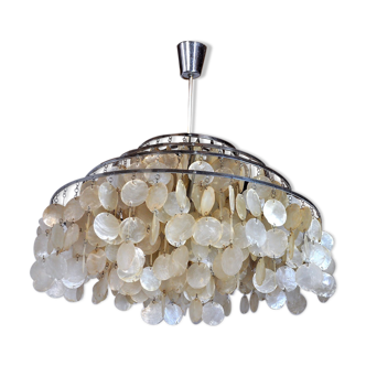 Mother-of-pearl chandelier, 4 levels, 1980, France